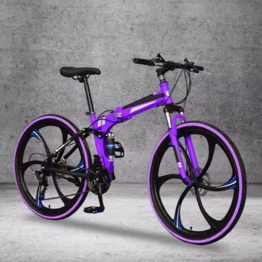 Unisex adult mountain bike with ergonomic frame and front suspension