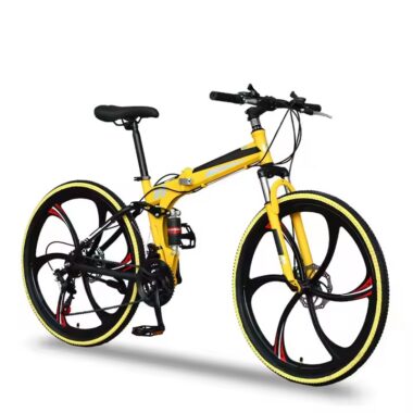 Unisex adult mountain bike with ergonomic frame and front suspension