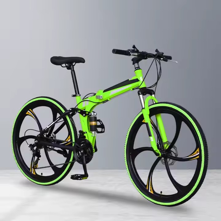 Unisex adult mountain bike with ergonomic frame and front suspension