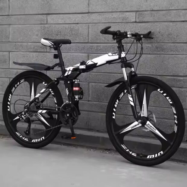 26/29 inch mountain bike with disc brakes, custom colors, steel frame, alloy fork