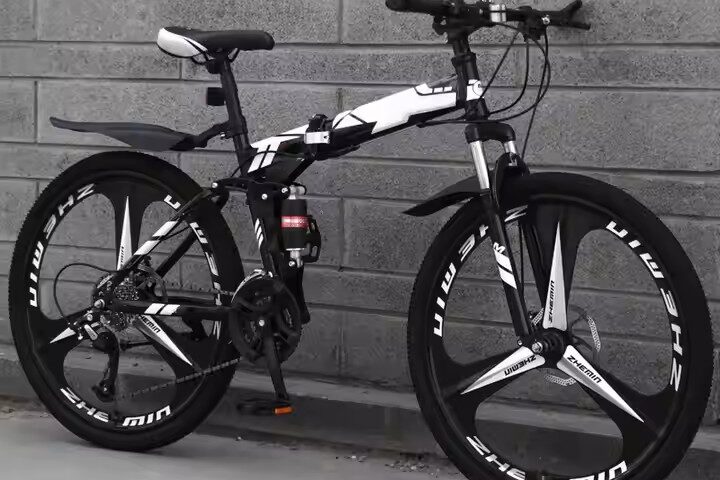 26/29 inch mountain bike with disc brakes, custom colors, steel frame, alloy fork