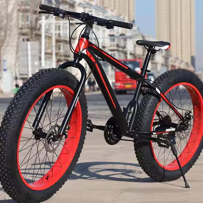 4.0 fat tire mountain bike with aluminum fork and 21-speed transmission