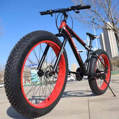 4.0 fat tire mountain bike with aluminum fork and 21-speed transmission