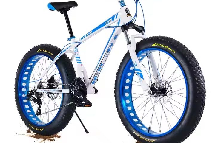 4.0 fat tire mountain bike with aluminum fork and 21-speed transmission