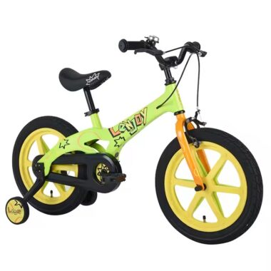 Colorful kids bike with training wheels for 3–6 years old