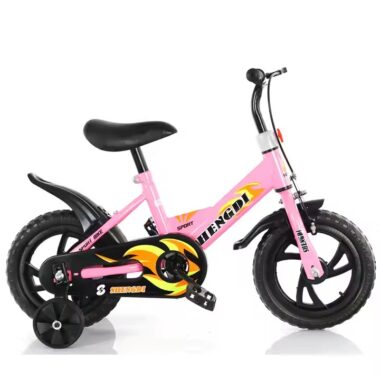 Colorful kids bike with training wheels for 3–6 years old