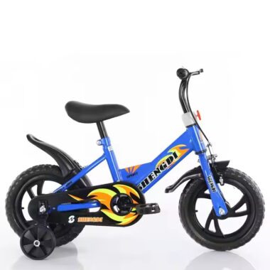 Colorful kids bike with training wheels for 3–6 years old