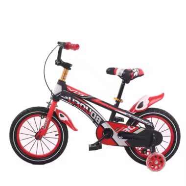 Colorful kids bike with training wheels for 3–6 years old
