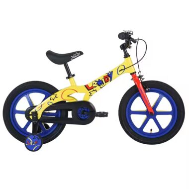 Colorful kids bike with training wheels for 3–6 years old