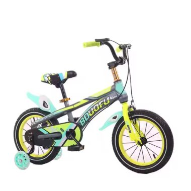 Colorful kids bike with training wheels for 3–6 years old