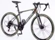 Modern adult road bike with fashionable frame and disc brakes from factory