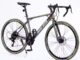 Modern adult road bike with fashionable frame and disc brakes from factory