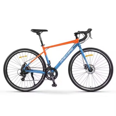 Aluminum alloy road bike with dual disc brakes from reliable manufacturer