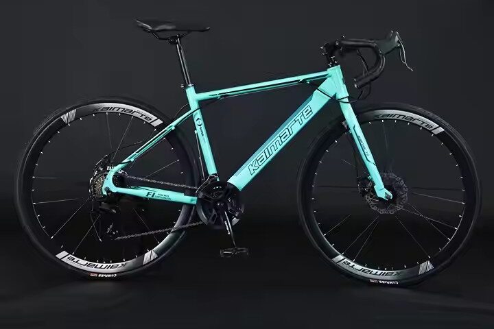 Carbon steel road bike with gears and drop handlebar