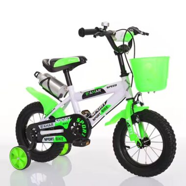 Small size kids outdoor bike with training wheels and colorful frame