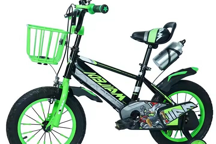 Small size kids outdoor bike with training wheels and colorful frame