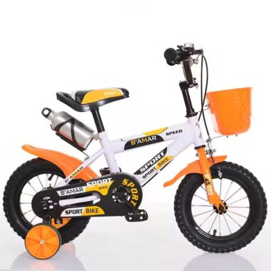 Small size kids outdoor bike with training wheels and colorful frame