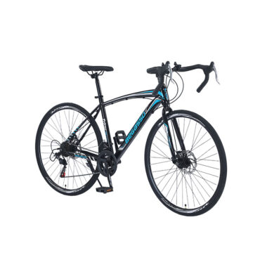 Unisex adult racing road bike with lightweight frame and drop handlebars