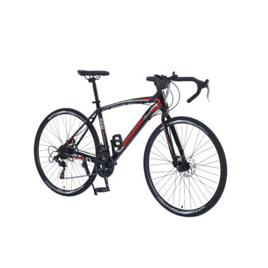 Unisex adult racing road bike with lightweight frame and drop handlebars