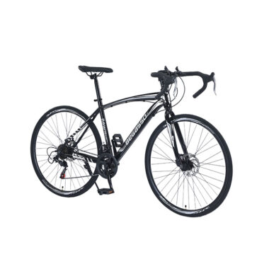 Unisex adult racing road bike with lightweight frame and drop handlebars