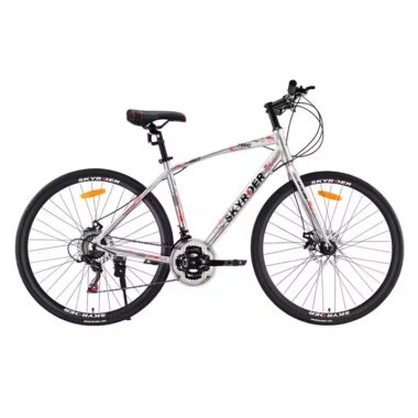 Unisex adult racing road bike with lightweight frame and drop handlebars