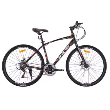 Unisex adult racing road bike with lightweight frame and drop handlebars