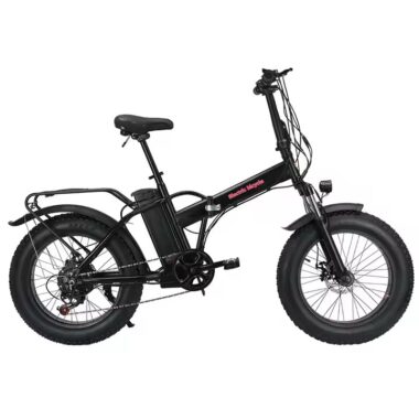 Folding electric bike with high-carbon steel frame and fat off-road tires