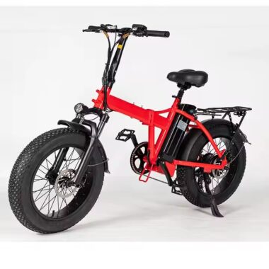 Folding electric bike with high-carbon steel frame and fat off-road tires
