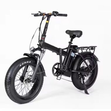 Folding electric bike with high-carbon steel frame and fat off-road tires
