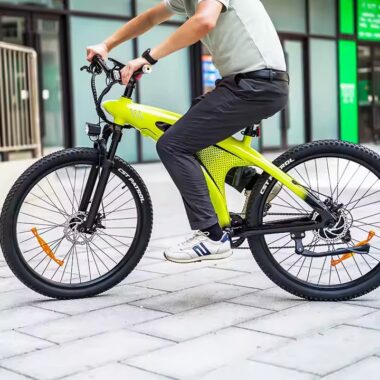 Hybrid electric bike for urban and mountain riding with front suspension