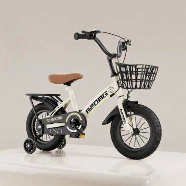 Kids bike with training wheels in 12–18 inch sizes for beginners