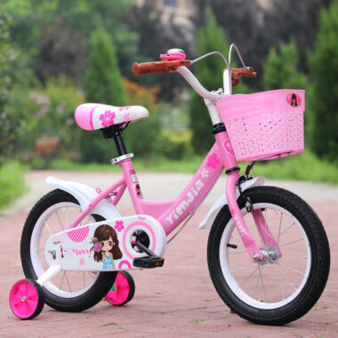 Kids bike with training wheels for ages 3–10 in multiple sizes