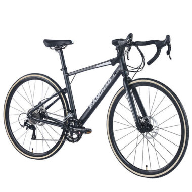 Aluminum alloy road bike with carbon steel disc brakes and gears
