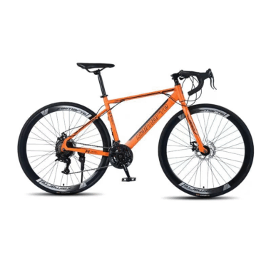 Aluminum alloy road bike with carbon steel disc brakes and gears