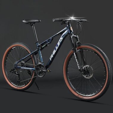 Carbon steel full suspension mountain bike for rough terrain riding