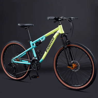 Carbon steel full suspension mountain bike for rough terrain riding