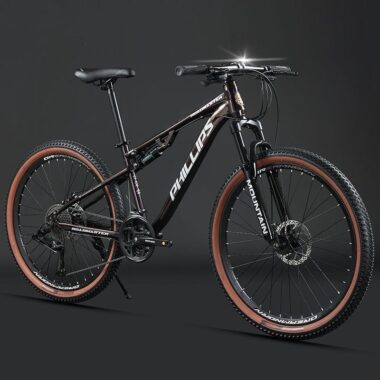 Carbon steel full suspension mountain bike for rough terrain riding