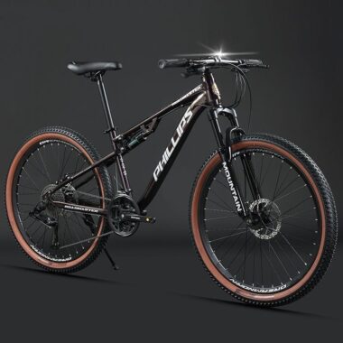 Carbon steel full suspension mountain bike for rough terrain riding