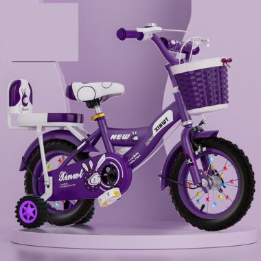 Cute kids bike for ages 2–7 in 12–18 inch sizes with training wheels