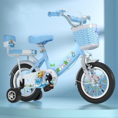 Cute kids bike for ages 2–7 in 12–18 inch sizes with training wheels