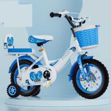 Cute kids bike for ages 2–7 in 12–18 inch sizes with training wheels