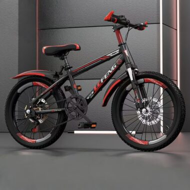 Kids bike with gears, suspension system and disc brakes